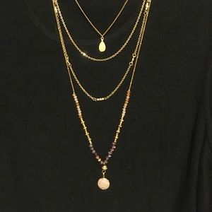 14k Rose Gold & Rose Quartz Layered Necklace